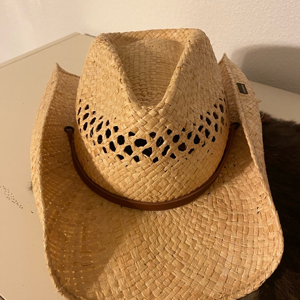 Stetson Straw Western Hat W/Leather Hatband Size XL